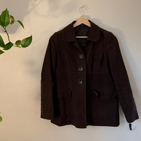 Brown Sueded Fabric Jacket - Picture 1 of 3
